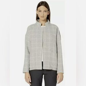 Eileen Fisher Wool Heathered Check Coat